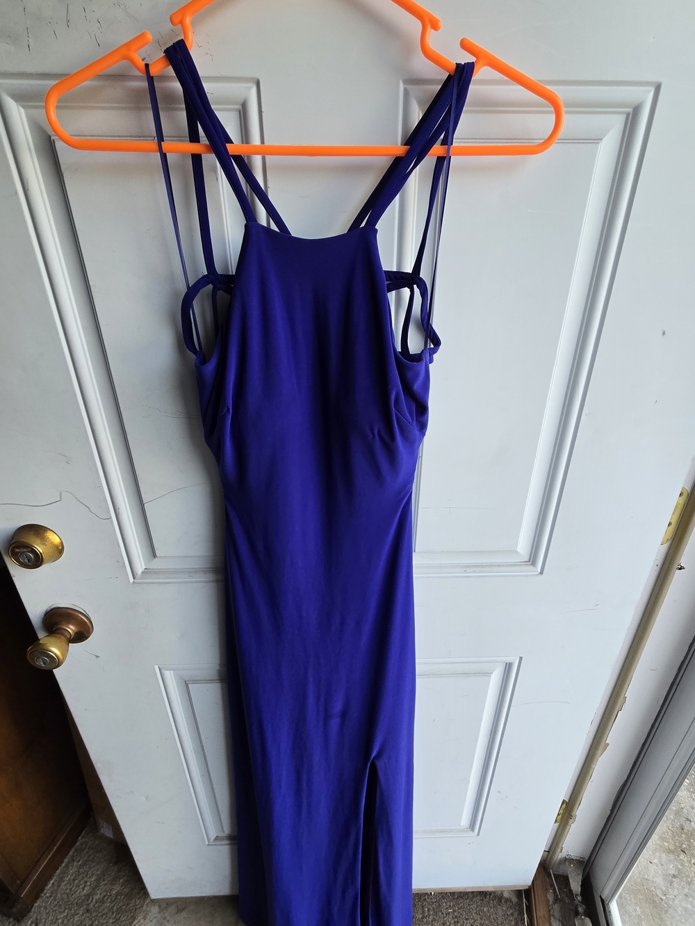 Morgan & Co. Vibrant Purple Strappy Maxi Dress